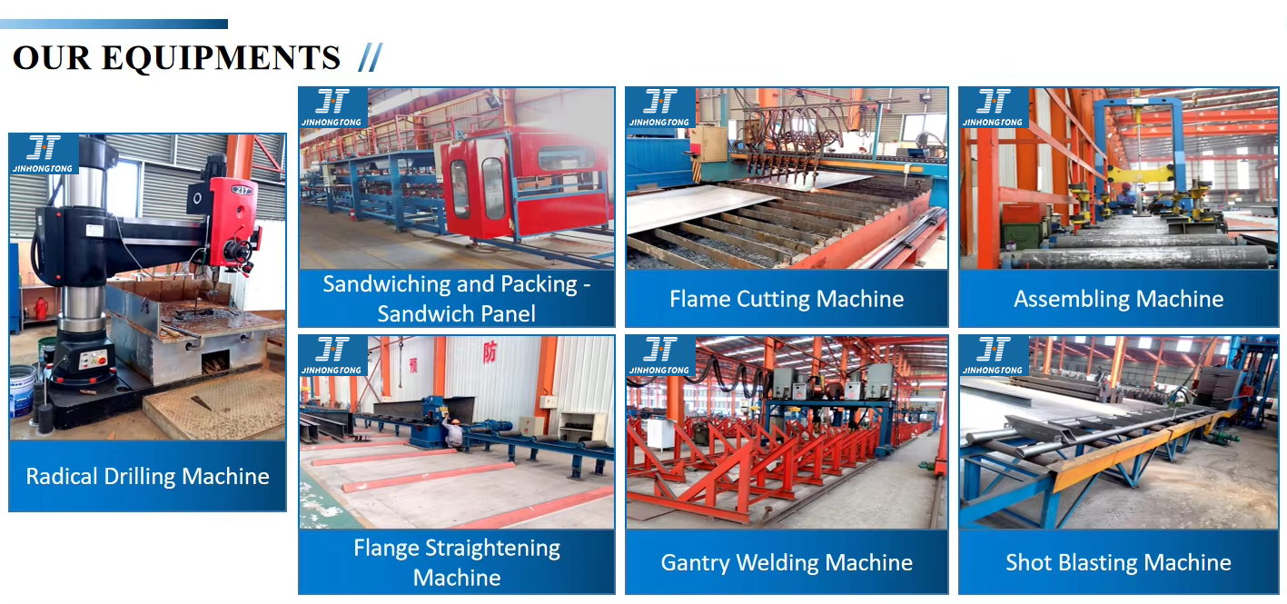 Custom Industrial Facility Prefab Workshop Structure Steel Frame Garage Shed Building