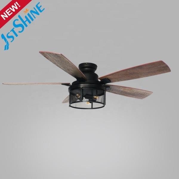 2- 110-240V/50Hz-60Hz Iluminação Ventilador de teto com controle remoto e design de ferro sofisticado