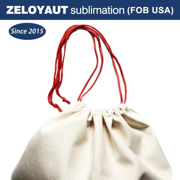 Zeloyaut  Factory Wholesale Sublimation Christmas Blanks Linen Santa Sack Christmas Bag Large Capacity High Quality Santa Sack