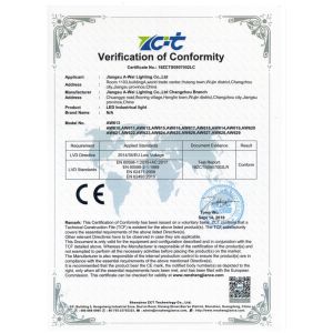 Jiangsu A-wei Lighting Co., Ltd. Сертификации