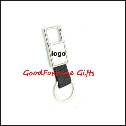 Promotion gift printed logo Metal Braid Loop Keyrings