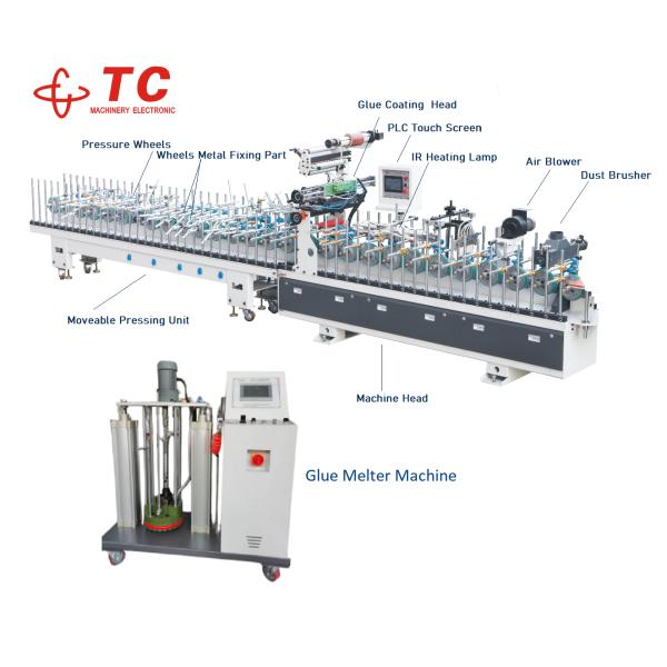 TC Machinery Company Low Price PVC Film Speaker Board PUR Hot Glue Profile Wrapping Machine