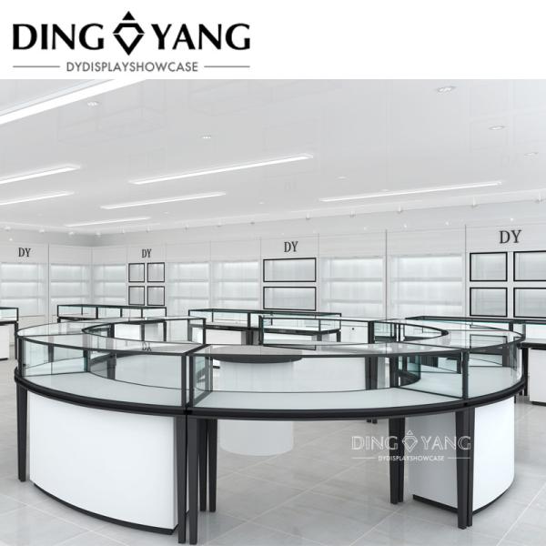 Moderno estilo de moda personalizado Negro Blanco Contador de joyas No muestra instalación