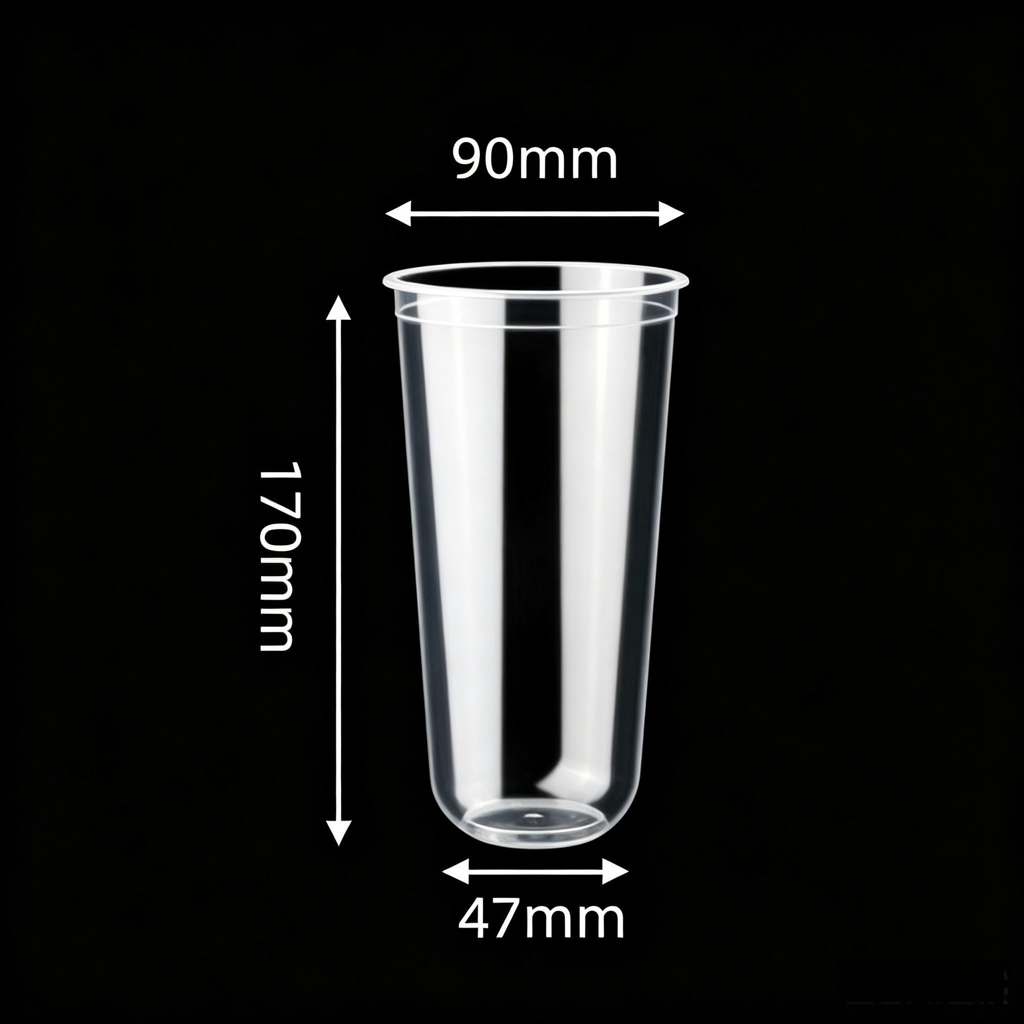 700ml Thickened U Shaped PP Disposable Cup For Jumbo Fruit Tea Loaded Milk Tea