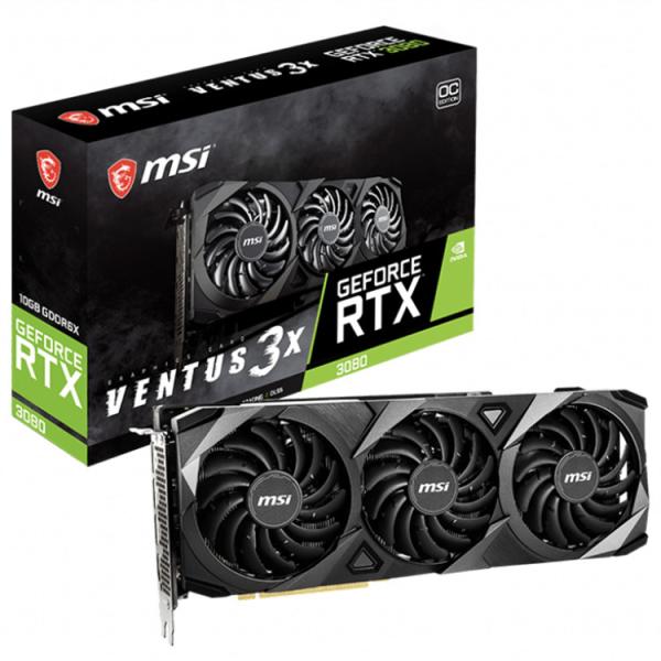 19 Gbps Gaming Graphics Card MSI GeForce RTX 3080 Gaming X TRIO VEN 3X OC 10G GDDR6