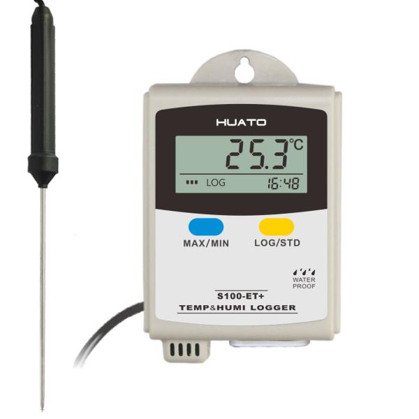 CE / ISO Approved Temperature Humidity Data Logger External Pin Type PT100