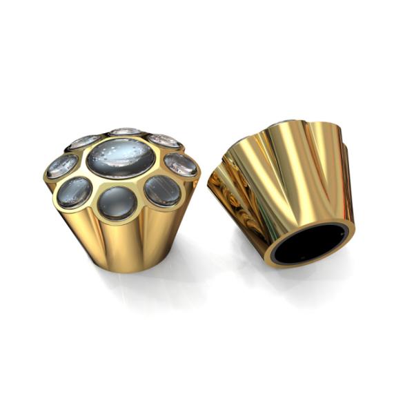 Nuevo molde personalizado Zamak Perfume Caps para el cuello de botella estándar FEA15