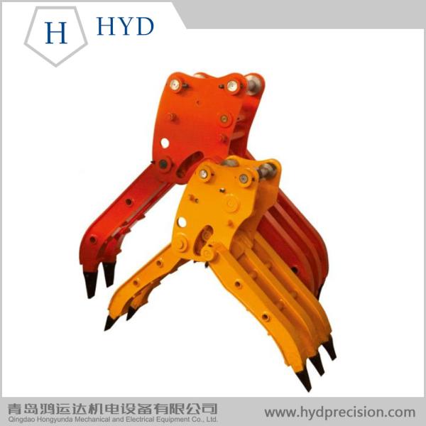 EXCAVATOR HYDRAULIC WOOD GRAPPLE WITH SINGLE CYLINDER