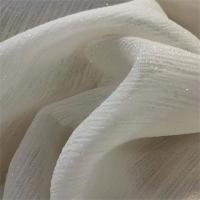 Tela contínua chiffon da gaze de seda do poliéster 85gsm do fio de prata