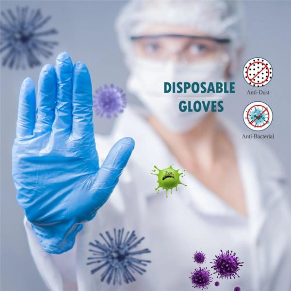 Medical Grade Disposable Protective Gloves / Nitrile Disposable Glove Customized