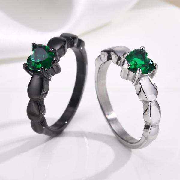 Channel Setting Inlay CZ Stainless Steel Rings 18K Gold Plated For Wedding Engagement