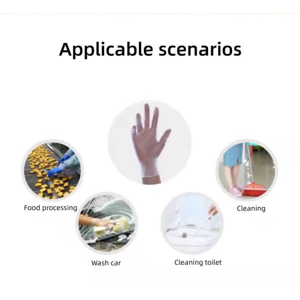 Clear Soft Vinyl Exam Gloves Latex-Free Disposable Cleaning Gloves Food Safe