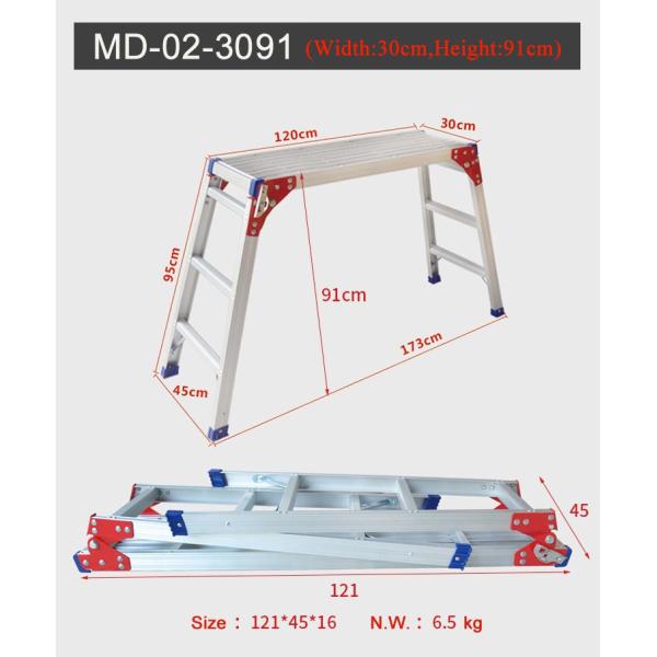 120cm Height Foldable Work Platform Stool for Car Washing and Household Climbing