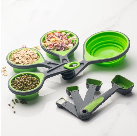 Lightweight Collapsible Measuring Cups And Spoons Set With Scale For Precise Results