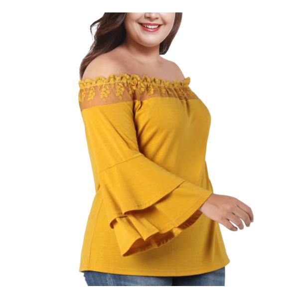 Factory wholesale plus size clothing women lace blouse