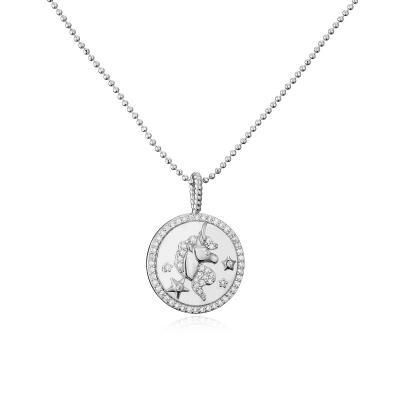Teste padrão feito sob encomenda Crystal Necklace do pendente de prata do ODM Sterling 925