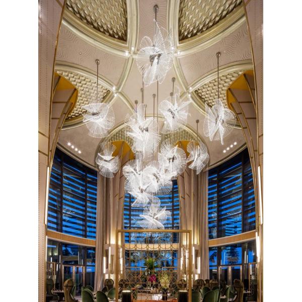 Duplex Villa Salle de banquet Hôtel Lobby Pissenlit Lampes de modélisation Département des ventes Art creux Lampes non standard