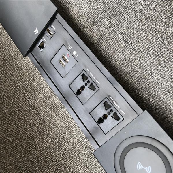 Embedded conference table power outlet mobile phone wireless charging multimedia socket