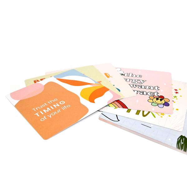 Impression personnalisée de logos, cartes d'affirmation positives avec boîte de papier
