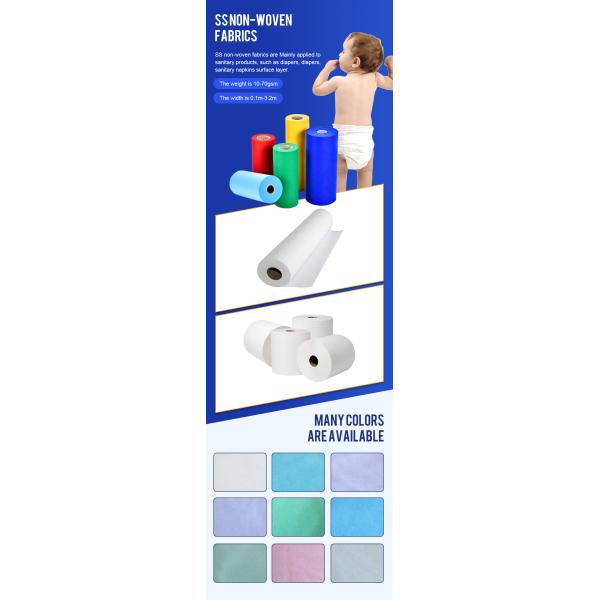 Взрослым белое 15/16/17GSM ткани PP Spunbond пеленки Nonwoven подгонянное OEM