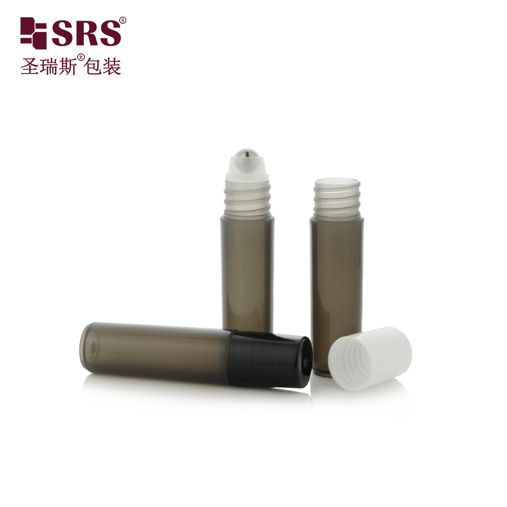 Plastic Roll On Bottle 5 ML Empty Container with Steel Ball Roller and Plastic Cap for Eye Serum and Cosmetic Packaging