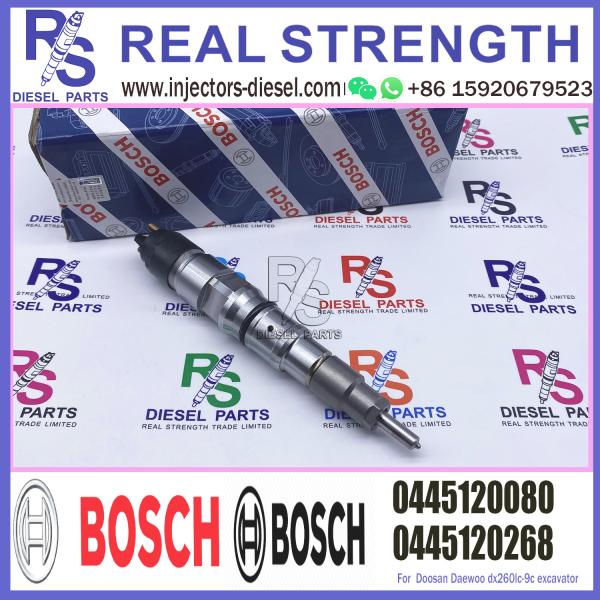 Inyector común 0445120080 65.10401-7004A del motor diesel del carril para DAEWOO DOOSAN