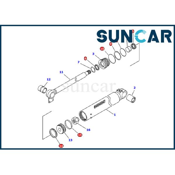 High Pressure 707-99-43520 Dump Cylinder Seal Kit Komatsu Service Kit Fits wheel loader WA250-3