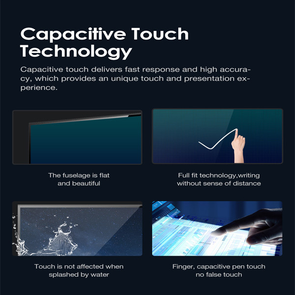 85 Inch 4K Capacitive Interactive Whiteboard DLED Touch Screen Smart Board