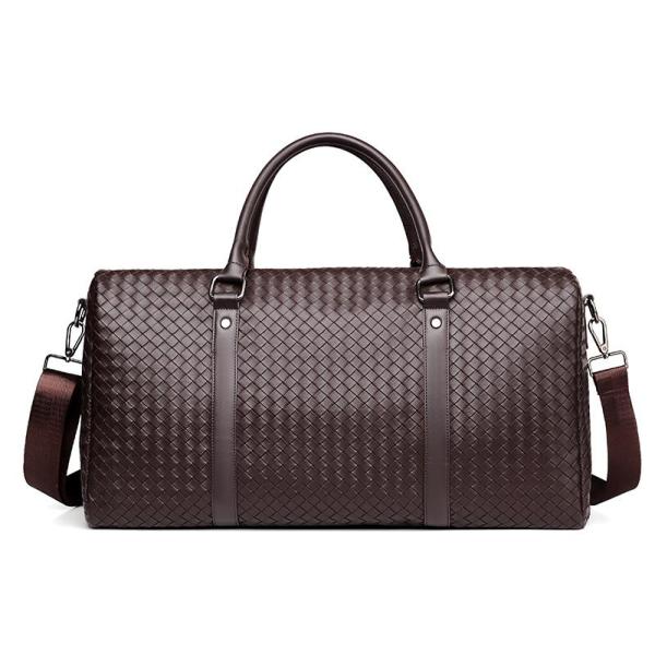 Braid PU Fabric Retro Style Large Sports Duffel Bag Wear Resistant