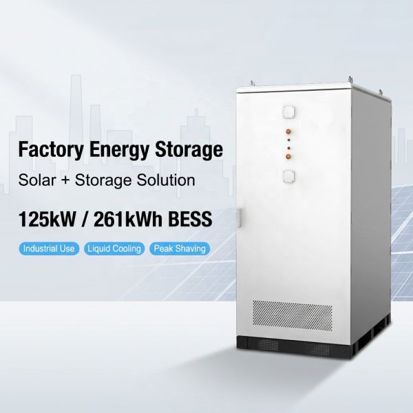 261kWh Liquid Cooling LiFePO4 Battery Energy Storage System 125kW Industrial Commercial BESS for Factory Solar Projects