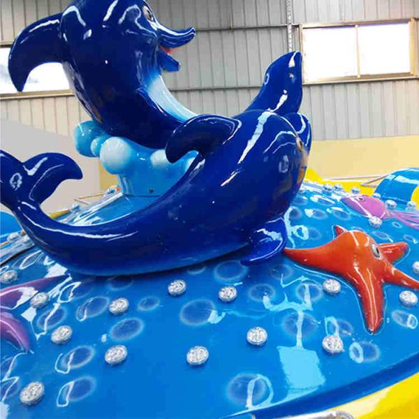 Amusement Park Equipment Ocean Turntable Rides With Marine Animal Decoration