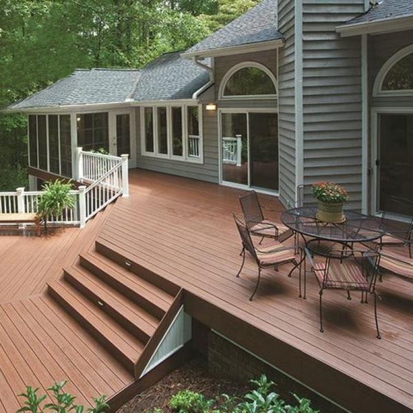 do Decking de bambu do pátio de 135x25mm o assoalho exterior do Decking de Wpc lixou