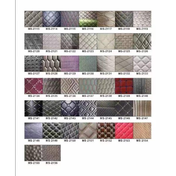 Custom PVC Diamond Embroidery Quilted Pearly Synthetic Leather Needle Punch Foam for Car Seat Cover Sofa Faux Leather Fabric