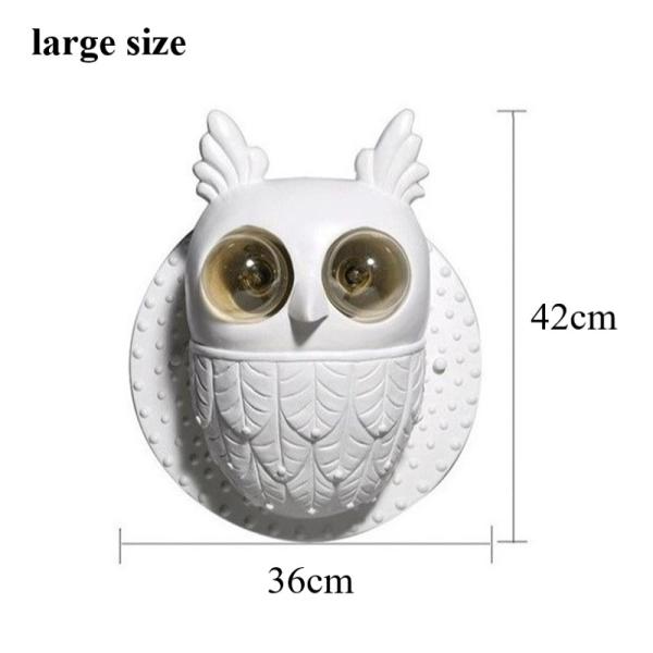 Creative Resin Birds Wall Lamps Bedroom Bedside Lamps White Ceramic Owl Wall Light (WH-VR-67）