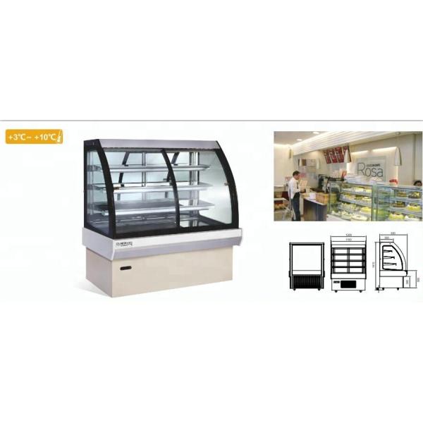 Refrigerador comercial de la exhibición del escaparate de la torta de la grada del equipo 3 de la hornada del estilo euro