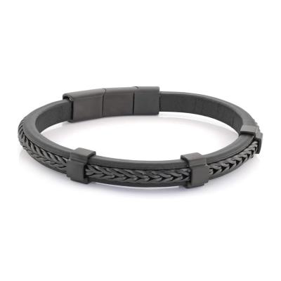 Logo personnalisé de luxe Fermeture magnétique pour hommes Bracelet de bijoux Bracelet en cuir