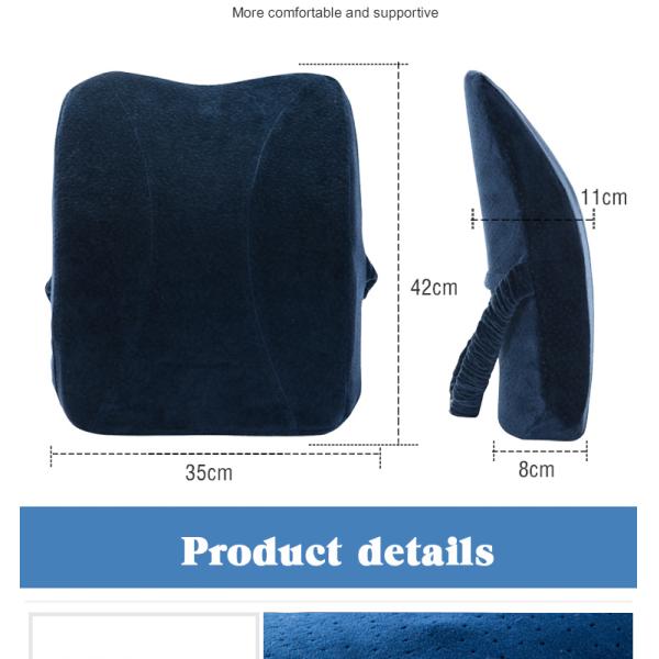 Comfortable Office Chair Memory Foam Lumbar Back Support Cushion for Lower Back Pain
