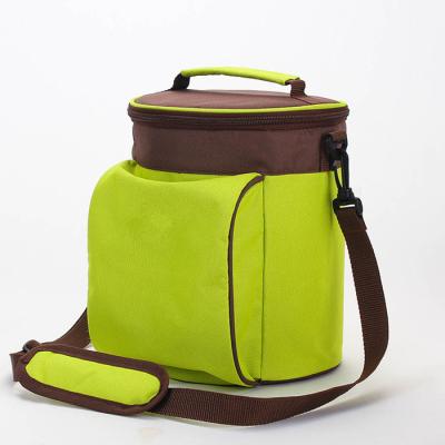 Cylindrical Insulated Soft Cooler Picnic Lunch Box Tote Bottle Bag Freezer Tote 12cans