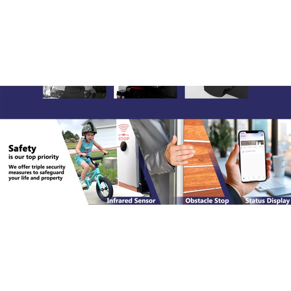  Chain Drive Sliding Gate Opener Solar Powered WiFi Control Backup Battery