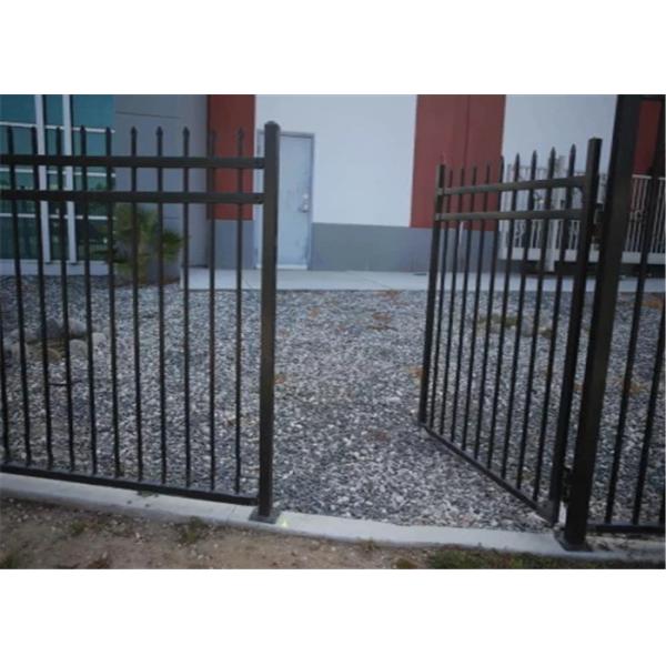 Black 2.4mm Length Tubular Security Fencing Powder Coated With Post
