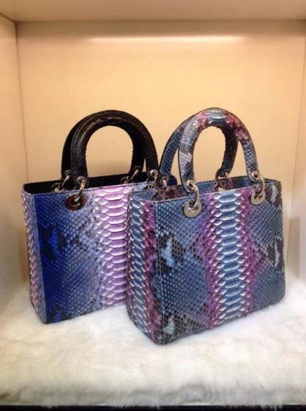 2015 Fashion Brand Tote Handbag Genuine SnakeLeather Top Quality Elegant Style Multi-color
