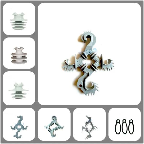 Aplicar el cable Diámetro 3-8 mm Clampada de tensión de fibra con ganchos del hipocampo Clampada de alambre en negro