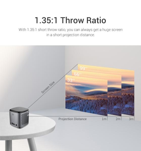 Outdoor Camping compact DLP Mini Projector 4k Smart Video Android Cube