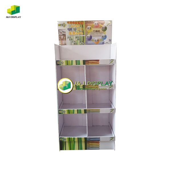 Advertising Exhibition Pop Shelf Cardboard Floor Display Rack Foldable for Milk Powder