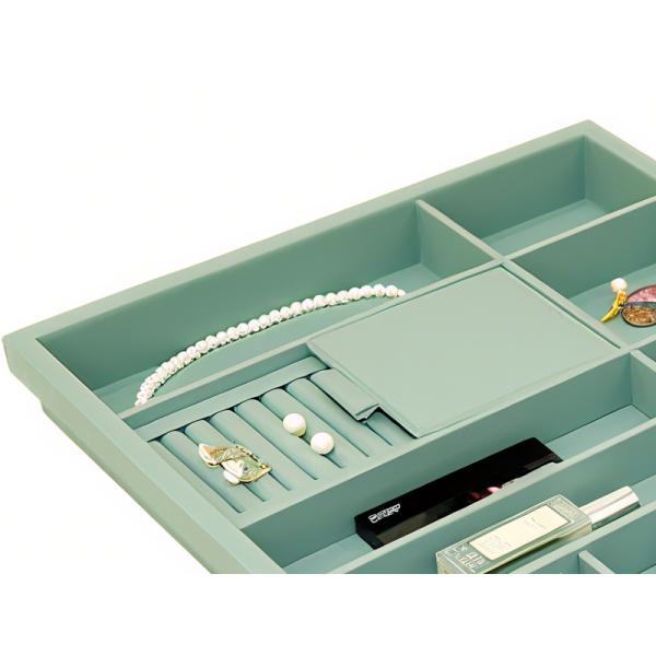 Durable Jewelry Organizer Tray Handcrafted MDF PVC Leather Material 831x412x54mm