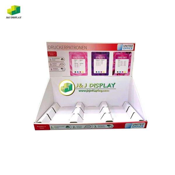 Cardboard Display Unit Counter Top Display Box PDQ For Ink Fillers Box Stationery Rack