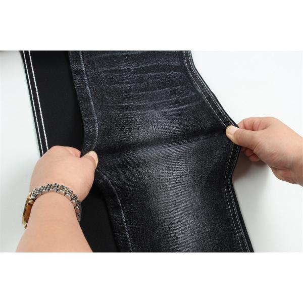 Black Black Cotton Polyester Rayon Spandex Denim Fabric For Jeans
