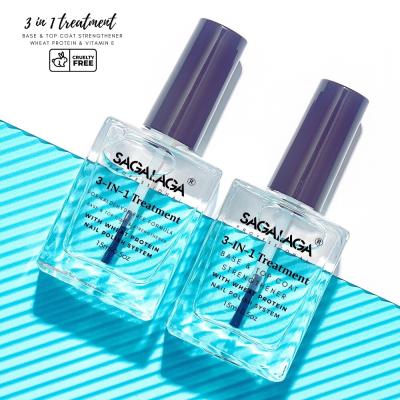 15ML 3 in 1 Fast Dry Top Coat and Base Coat Long Lasting Quality Nail Polish Strengthener