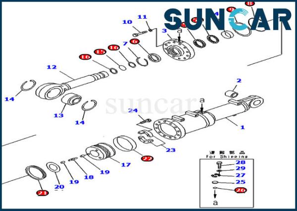 Pitch Dozer 707-99-81020 Komatsu Replacement Cylinder Seal Kits Blade Tilt Service Kit