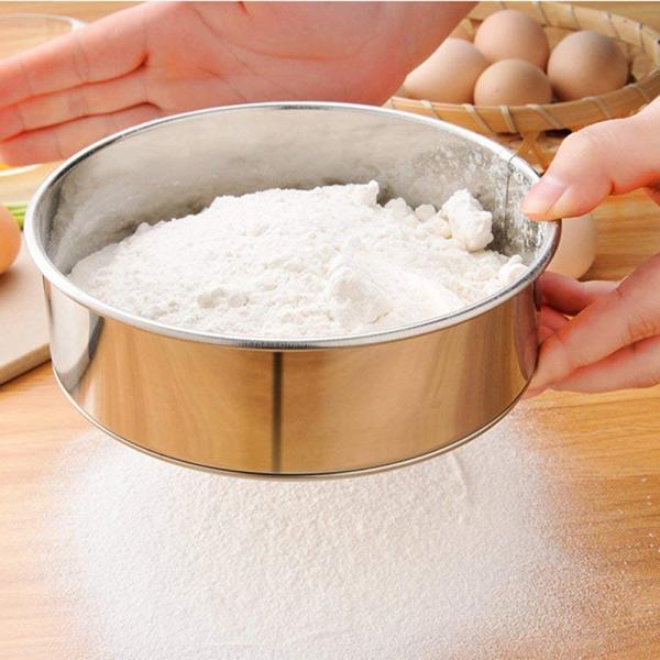 Food - Grade 304 Stainless Steel Flour Sieve 40 60 Mesh / Inch 30cm Dia